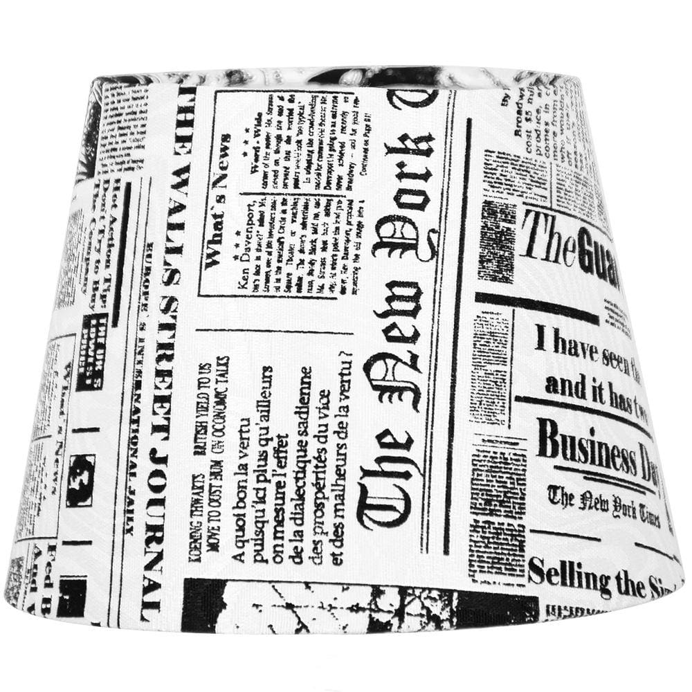 Cúpula de Abajur Tecido Jornal 20x16cm