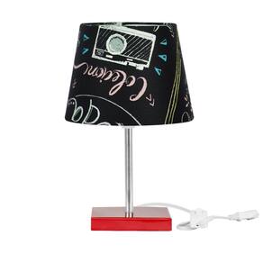 Abajur Eros Dome Parede Giz 050 com Base Vermelha Quadrada