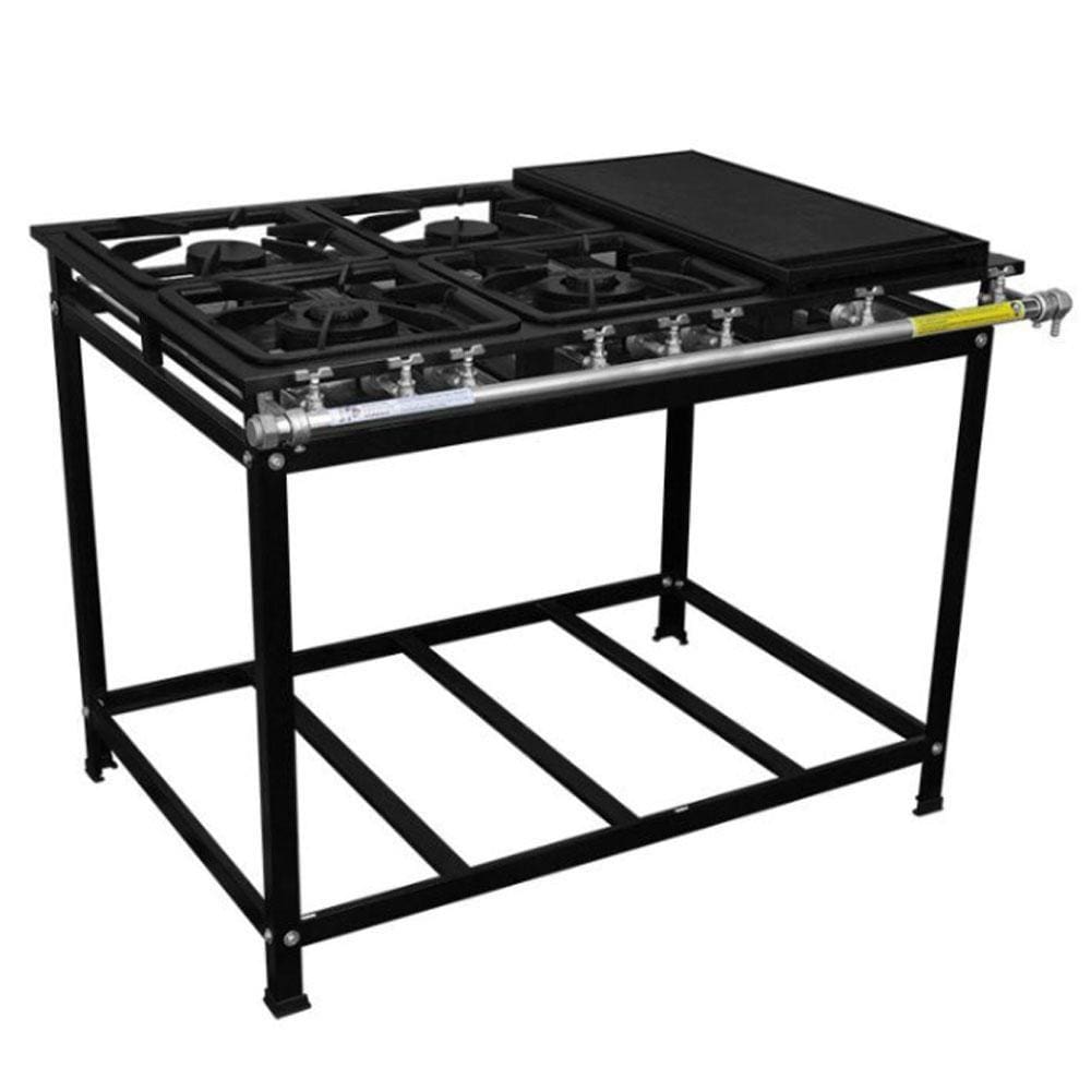 Fogão 4 Bocas Kenok Industrial Bifeteira Preto - Fbse4b.819