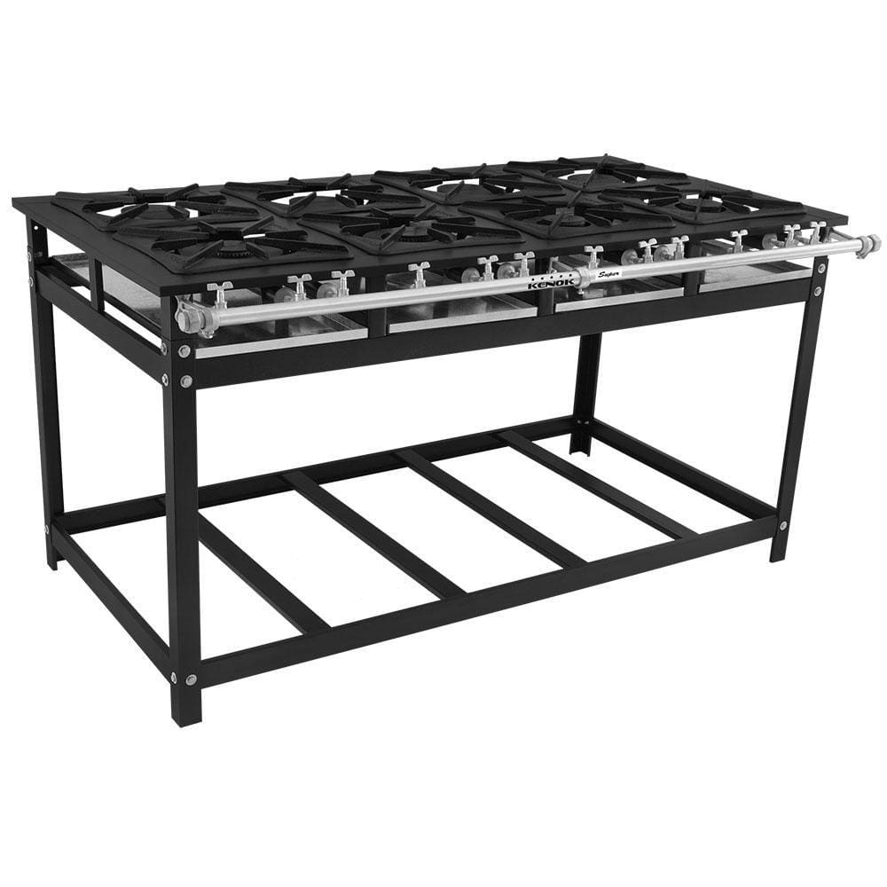 Fogão Super 40 Kenok 8 Bocas 4 Duplas Baixa Pressão FBSU8B.144