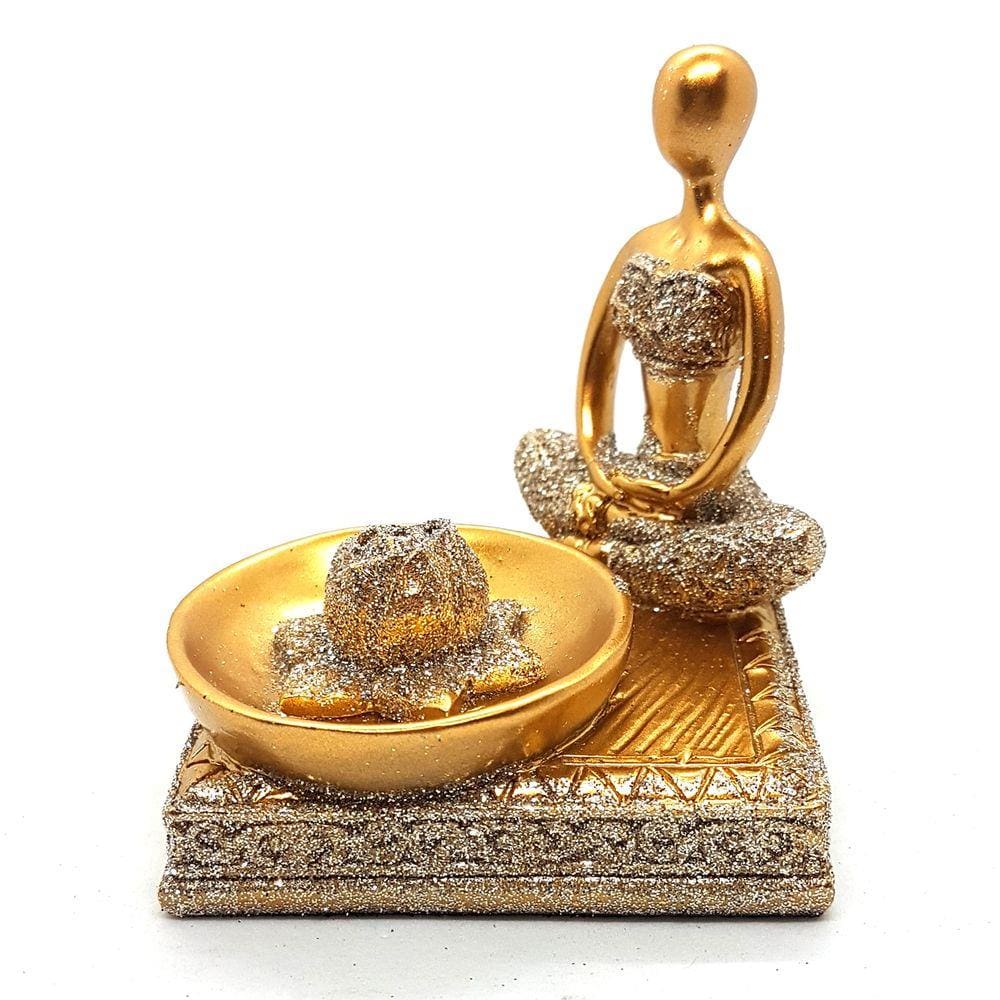Incensário Vareta Yogue Brilhante Meditando Orando 7cm