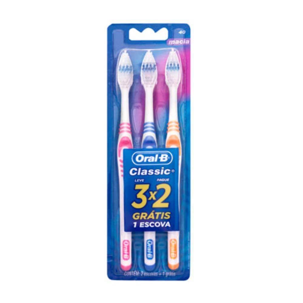 Oral B Classic 40 Escova Dental Macia C/3