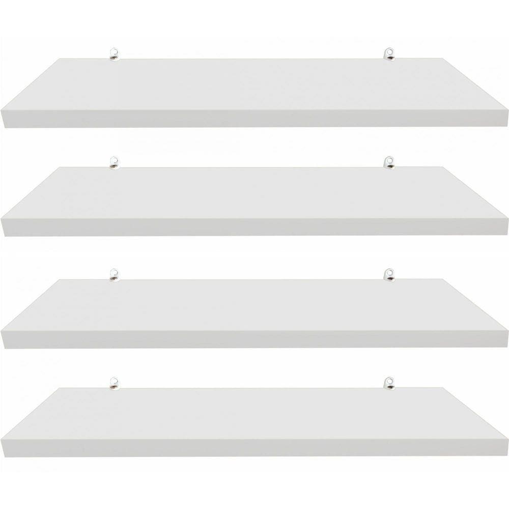 Kit 4 Prateleiras Mdf Suporte Cantoneira 30X15 Branco