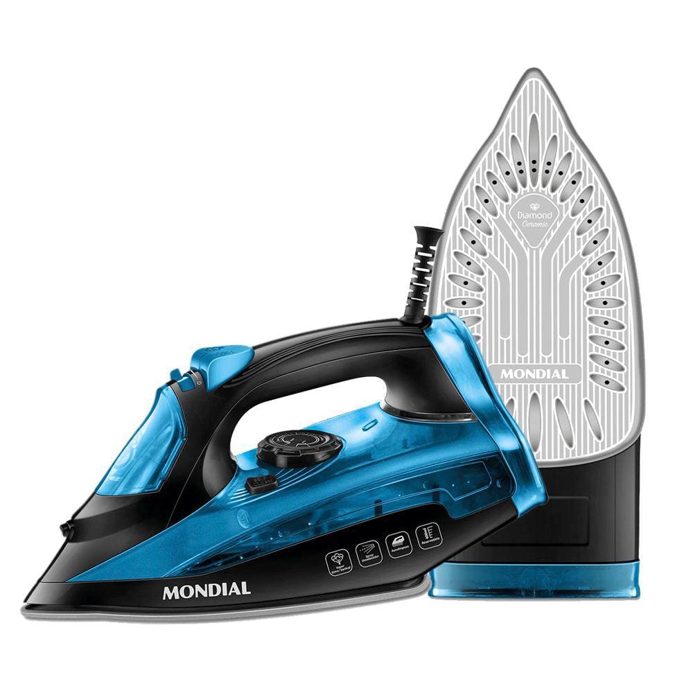 Ferro de Passar a Vapor Cerâmico Mondial 2000W F-53 220v