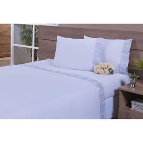 Jogo De Lençol Solteiro King 3 Peças 200 Fios 40cm Altura Leze Multicolor