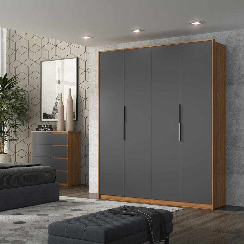 Guarda-Roupa Casal Demartez D43010K Attore 4 Portas 3 Gavetas
