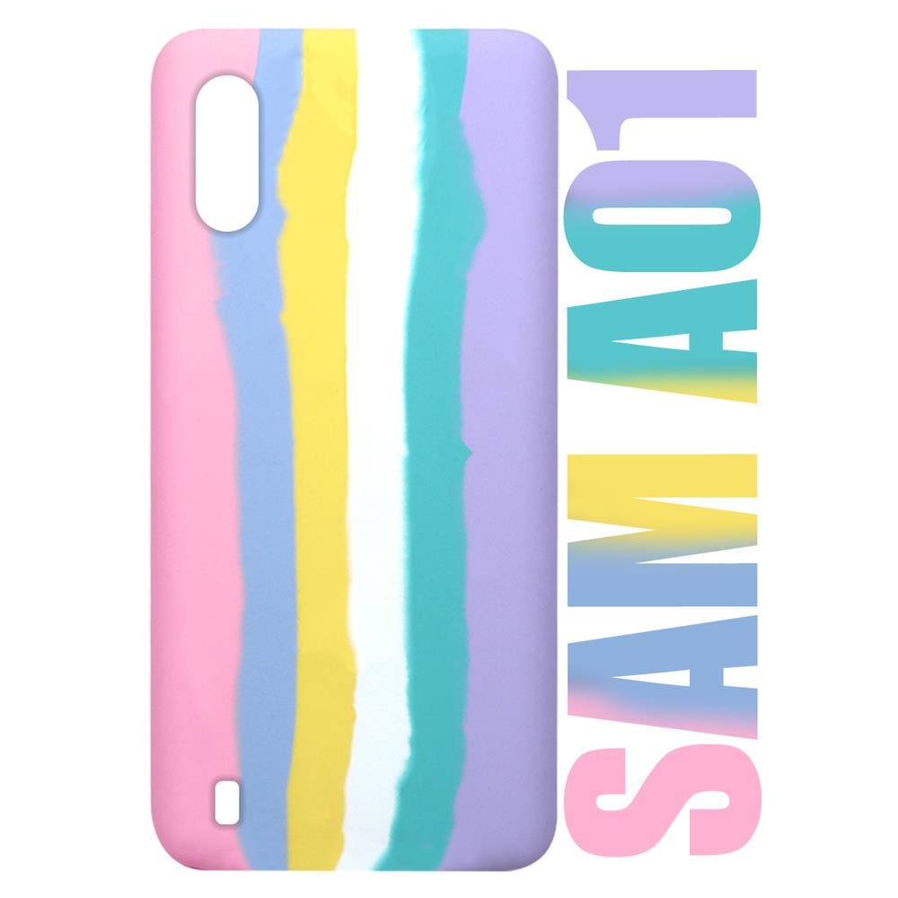 Capa Capinha Case Silicone Aveludada Arco-íris Candy Galaxy A01 A015 5.7 |  Casas Bahia