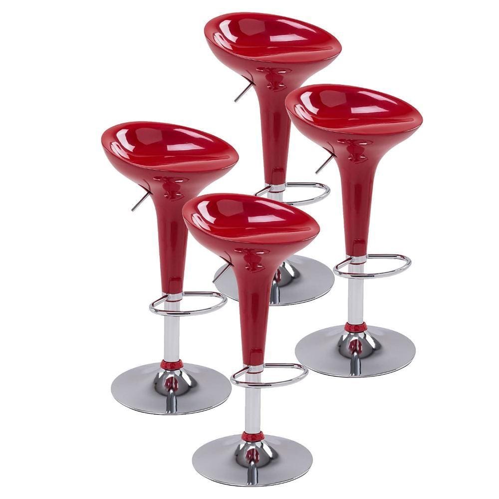 Kit 4 Peças Banqueta Tulipa Vermelho