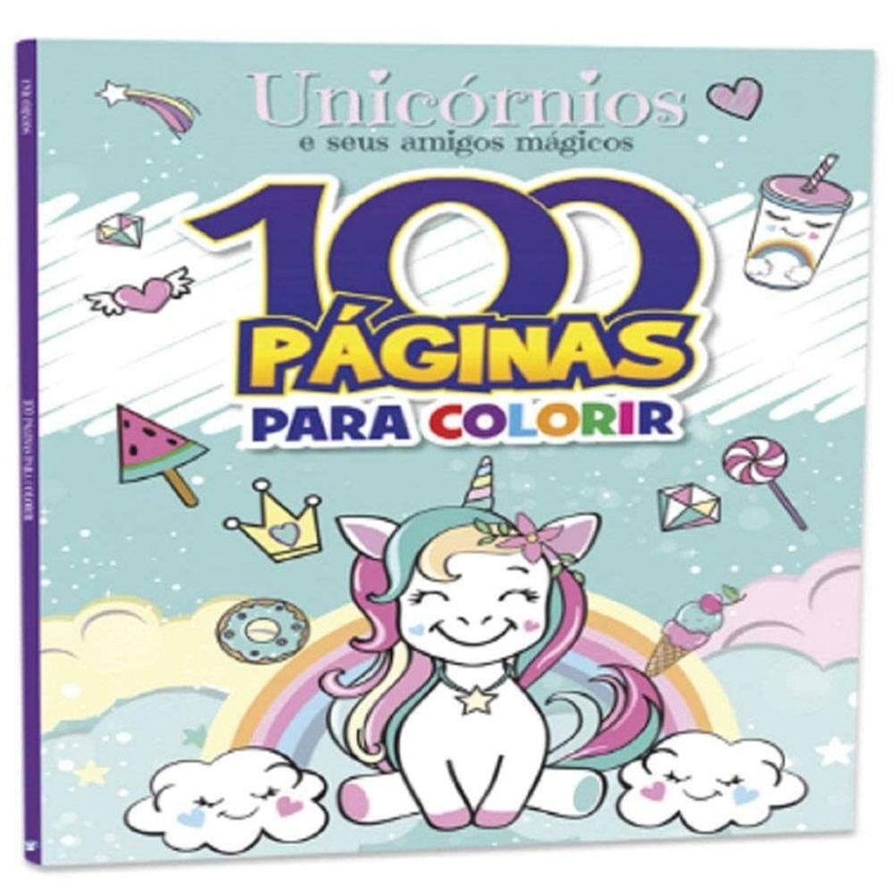 100 Paginas Para Colorir - Unicornio