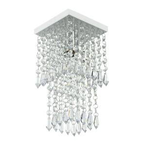 Lustre Plafon De Cristal Acrilico Spark Branco Maravilhoso