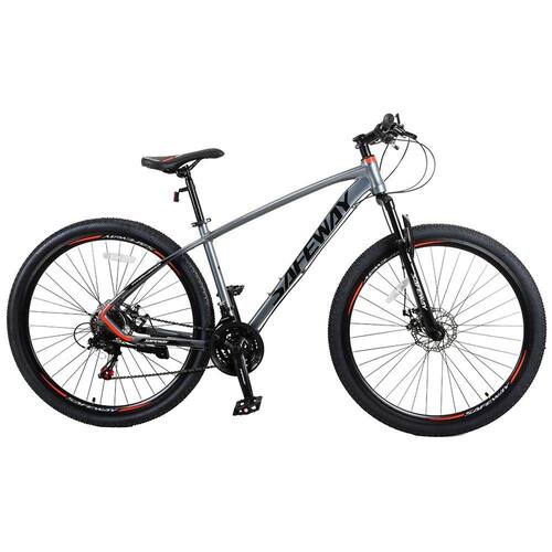 Bicicleta Aro 29 Safeway Aluminio 21 marchas Shimano Freio a Disco e Suspensão Cinza Menor preço em Bicicleta Aro 29 Safeway Aluminio 21 marchas Shimano Freio a Disco e Suspensão Cinza