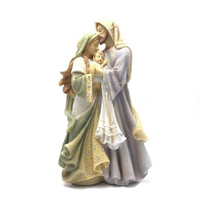Imagem Da Sagrada Família Com Strass Resina 30 Cm