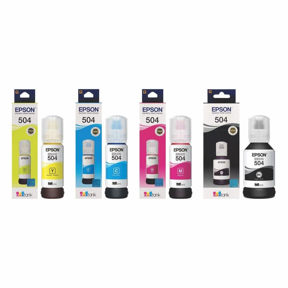 Tinta Epson Kit Com 4 Cores Impressoras L4160 L4150 L6161 L6171