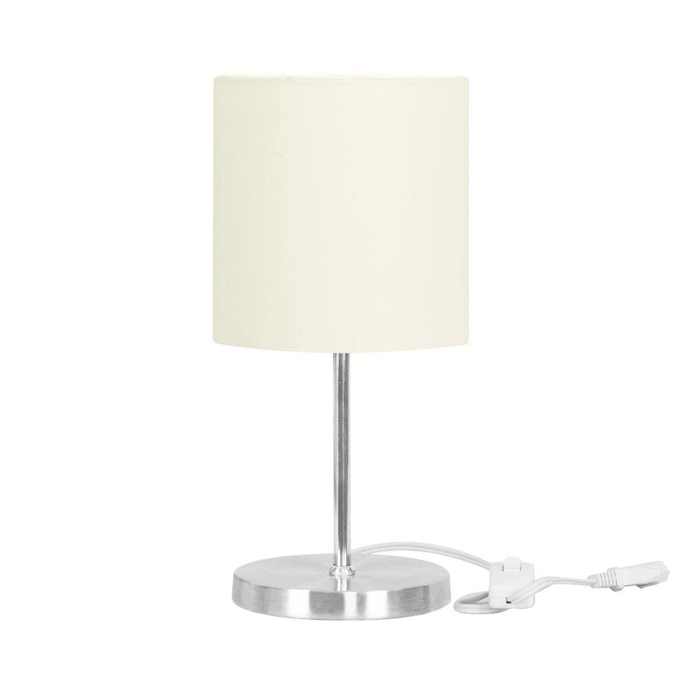 Abajur Eros Cilindrico Bege Base Redonda