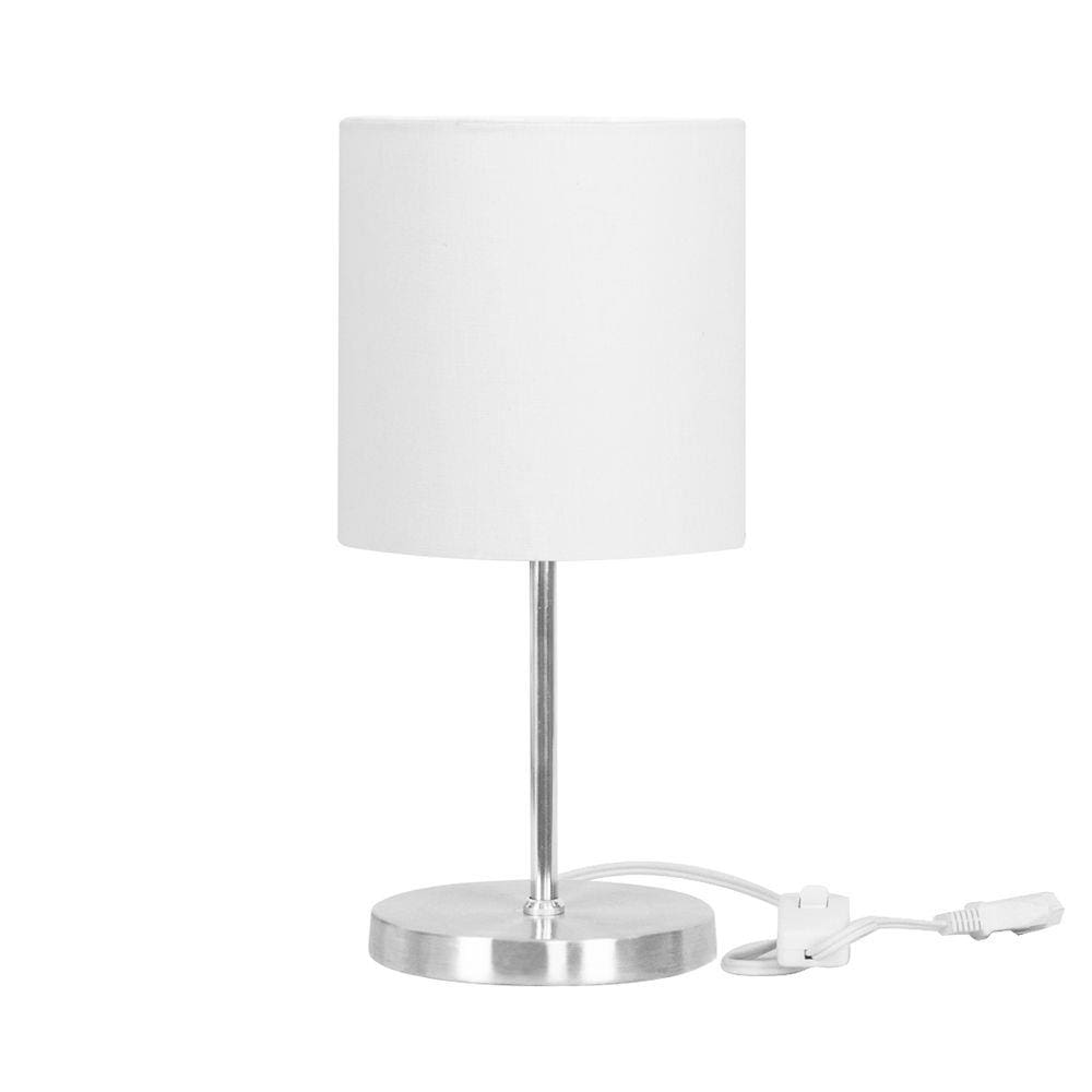 Abajur Eros Cilindrico Branco Base Redonda