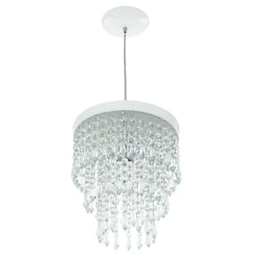 Lustre Pendente De Cristal Acrílico Manucrillic Branco