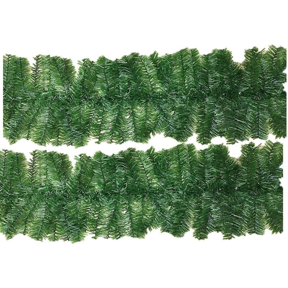 Jogo Festão Aramado Verde Pet Plus 35cm x 2 metros 180 Galhos 2 Peças Total 4 metros - Magizi