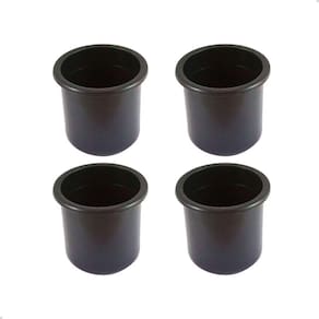Porta Copos De Embutir Pvc Preto Embarcações Mfx Kit C/4