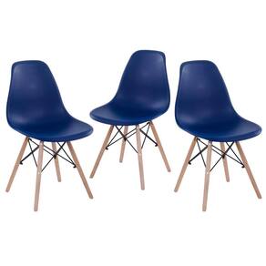 Kit - 3 x cadeiras Charles Eames Eiffel DSW- Base de madeira clara