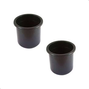 Porta Copos De Embutir Pvc Preto Embarcações Mfx Kit C/2