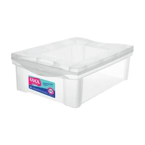 Caixa Organizadora Média 13,5 L Com Trava Cristal
