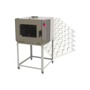 Forno Turbo Elétrico 5 Níveis PRP-5000E 220V Monof. + 5 Assadeiras Hamburguer AFH20 Cav. Alu. 58x70