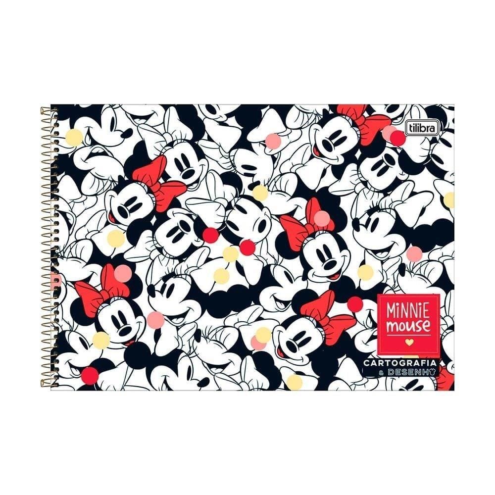 Caderno Espiral Tilibra Cartografia Capa Dura Sem Seda Minnie 80 Folhas ¿ Embalagem com 4 Unidades