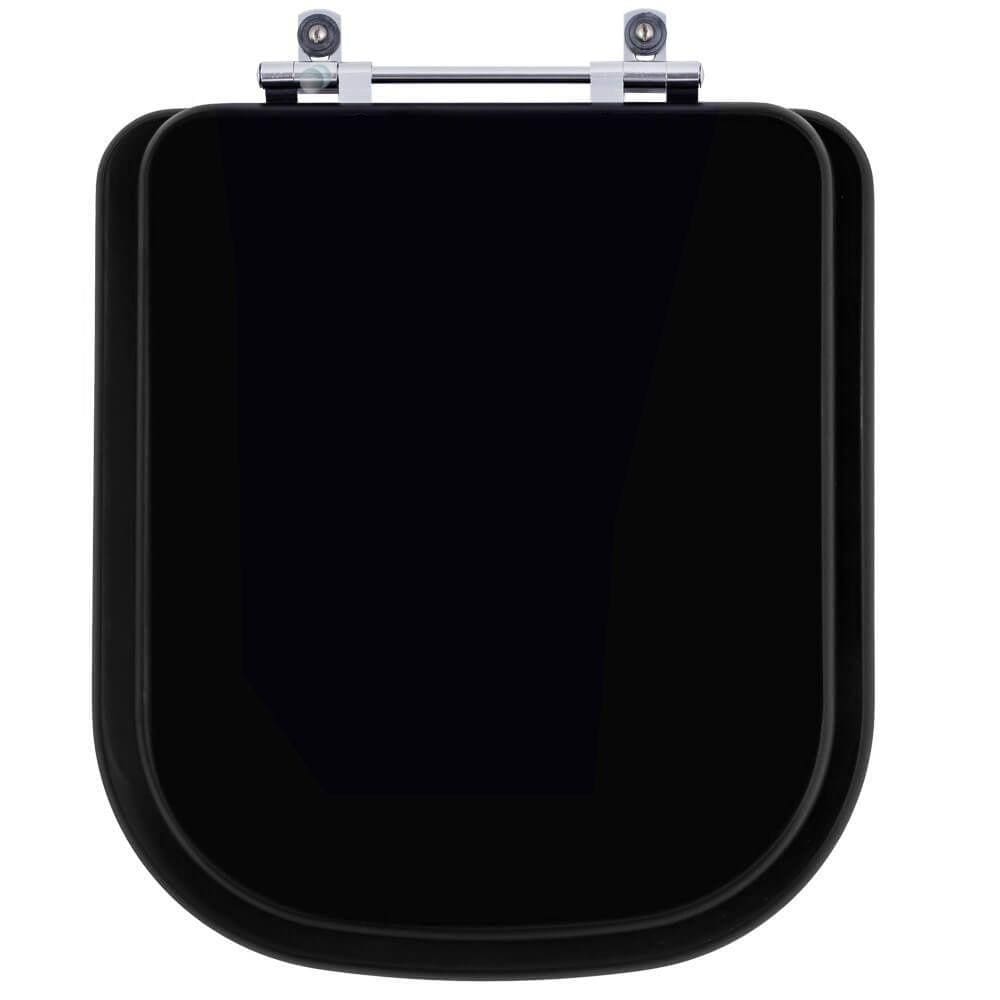 Assento Sanitário Poliester Gap Onix Preto Fosco Vaso Roca