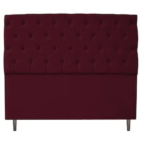 Cabeceira Estofada Liverpool 140 cm Casal Suede Bordô