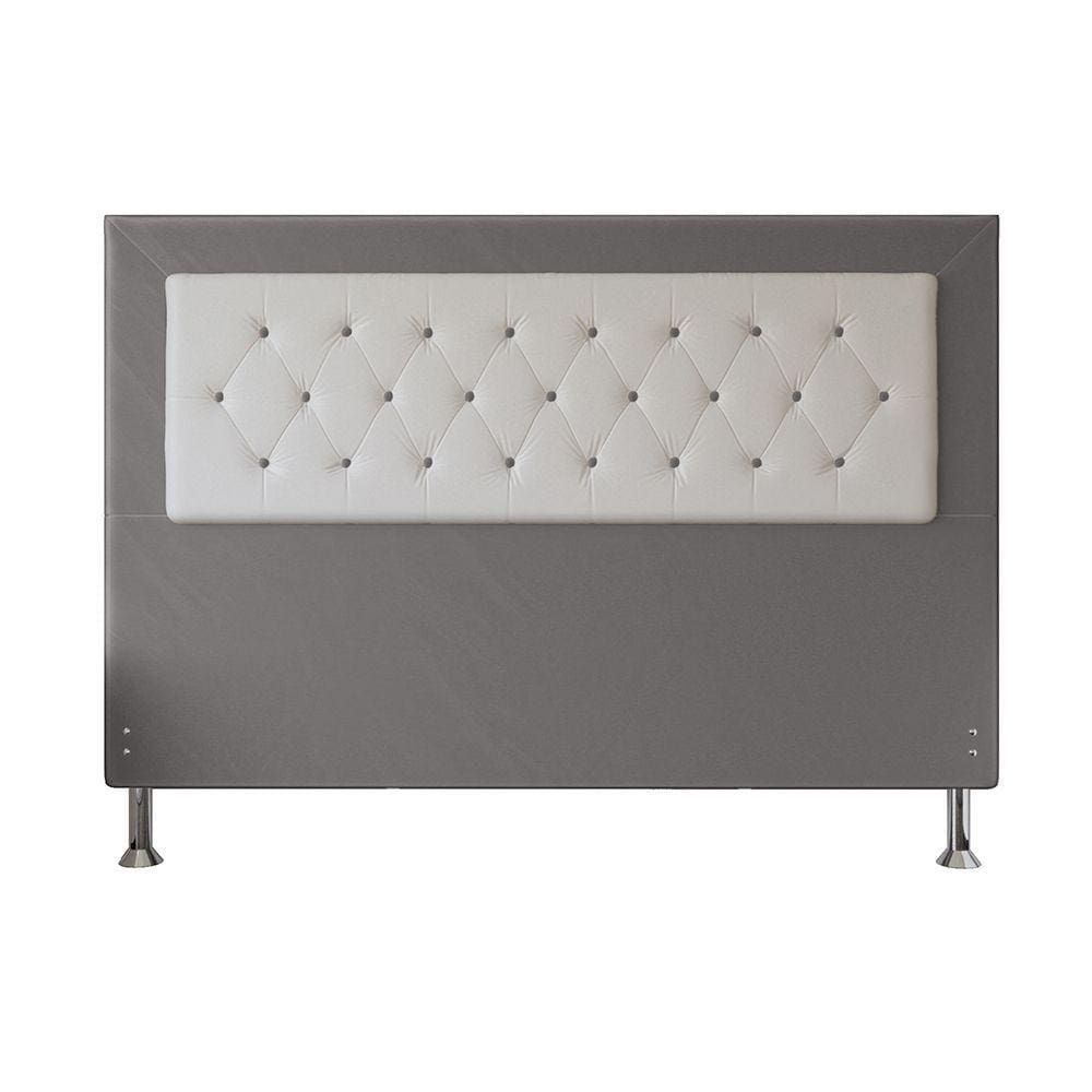 Cabeceira Casal 1,95m Havana Suede Cinza Dal Poz Estofados