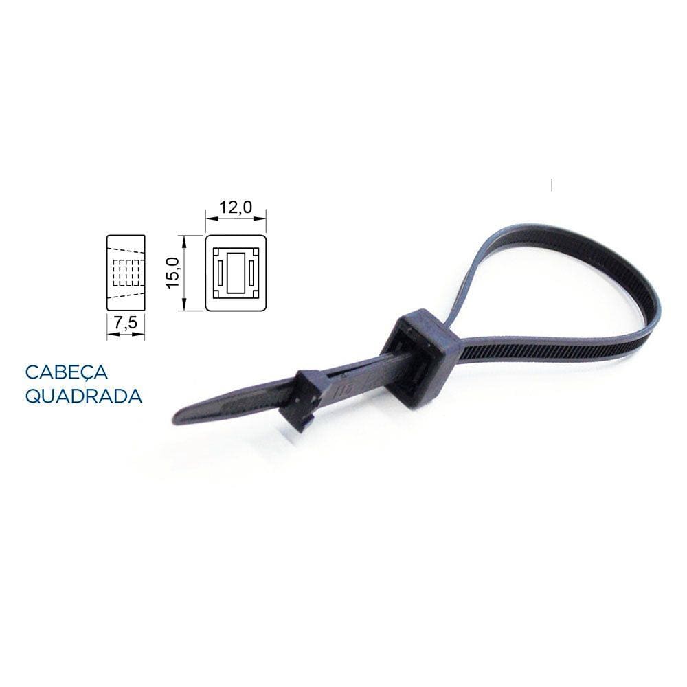 Abraçadeira Cinta Plástica P Chassis Linha Pesada 100 Und