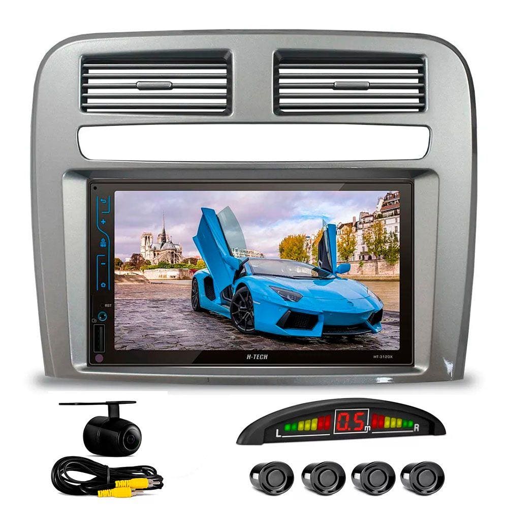 Kit Multimídia Sensor e Camera de Ré Fiat Punto 2008 a 2013