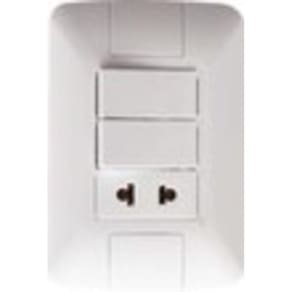 Conjunto 4x2 con 2 Interruptores Sencillos 10 A 250 V y 1 Tomacorriente 2P 15 A - 16 A 250 V Tramontina Aria Blanco Tramontina