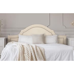 Cabeceira Queen Provençal 160x60cm Suede Off White - Prata