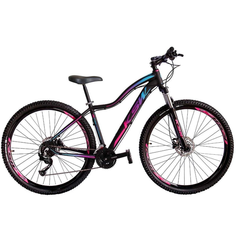 Bicicleta Aro 29 Gts Feel Freio À Disco 24 Marchas - Preto+Rosa