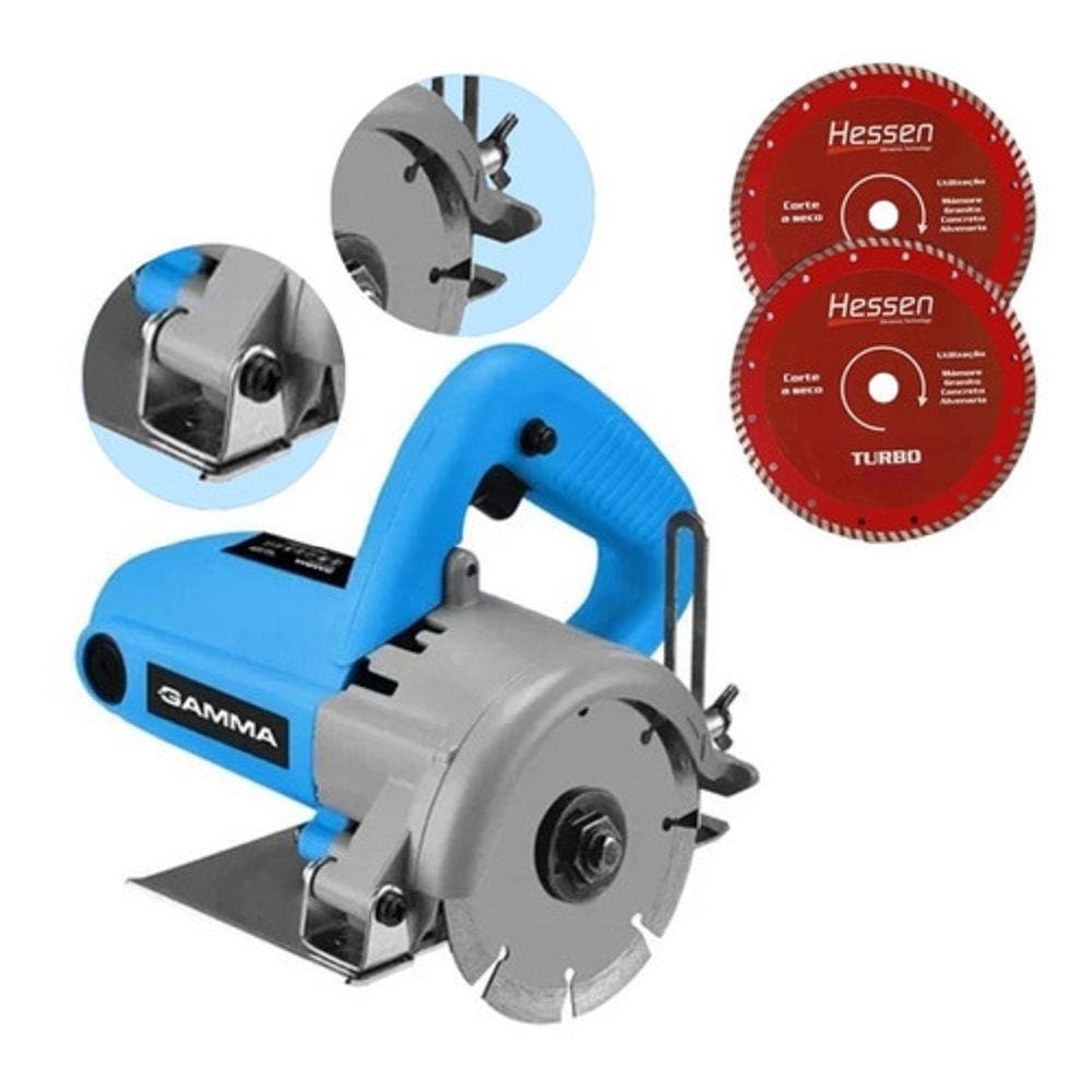 Kit Serra Mármore 4.3/8 Pol Hg078br Gamma 110V/220V + 2 Discos