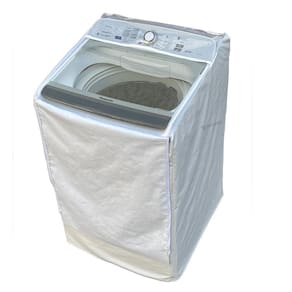 Capa Maquina Lavar Panasonic 17kg F170P6T Zíper Transparente Branca