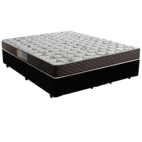 Cama Box Queen Colchão Mola Bonnel Acolchões + Box Sintético 60x158x198