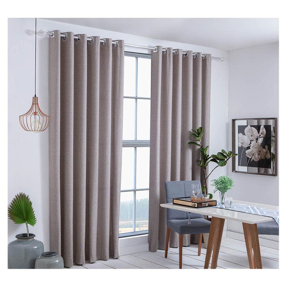 Cortina Para Sala Quarto Naturalle Kazzan 4,00 x 2,60 m Bege Com Ilhós