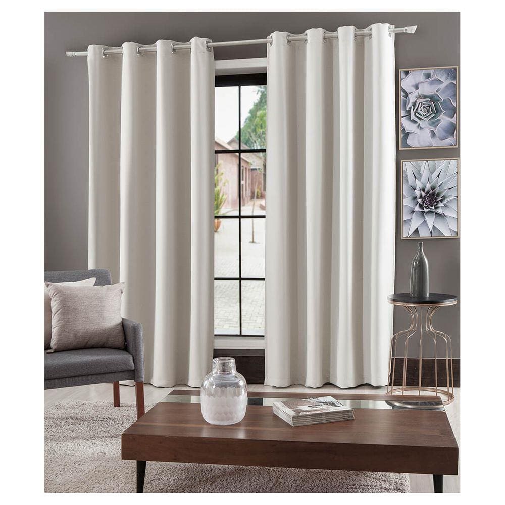 Cortina Para Sala Quarto Corta Luz Linho 2,60 x 2,30 m Bege Com Ilhós