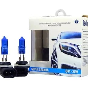 Par Lâmpada Super Branca H27 881 8500K Xenon 12V 27W Techone