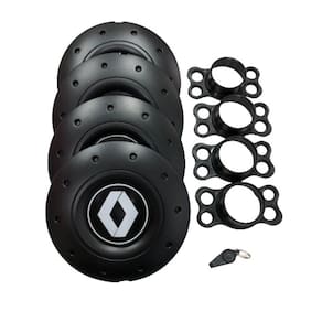 Jogo de Calotas de Centro Miollo para Renault Sandero Aro 14 2007/2013 Estilo Amarok Preto