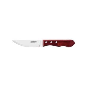 Faca para Churrasco Jumbo Tramontina com Lâmina em Aço Inox e Cabo em Madeira Polywood Vermelho 5" Tramontina