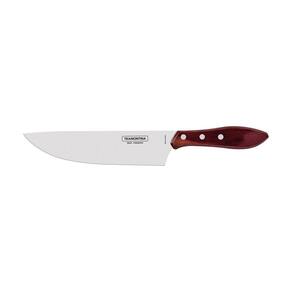 Faca Tramontina para Carne 8" em Aço Inox e Cabo Vermelho Polywood Tramontina