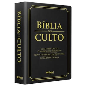 Biblia Do Culto Preta Extra Gigante com Harpa