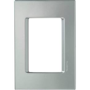 Placa 3 Postos 4x2 Tramontina IzyFlat Prata Alumínio Tramontina
