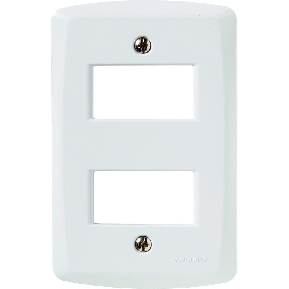 Placa 2 Postos Afastados 4x2 Tramontina Lux² Branca Tramontina