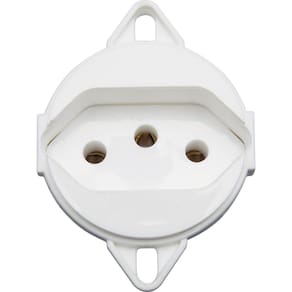 Tomada 2P+T para Tampa de Piso Tramontina 20 A 250 V Branca Tramontina