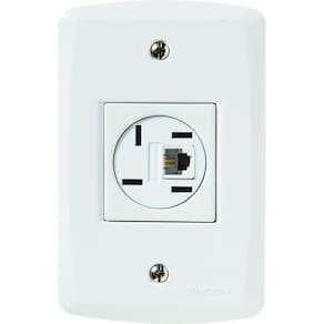 Conjunto 4x2 com 1 Tomada Telefone 4P e RJ11 Tramontina Lux2 Branco Tramontina
