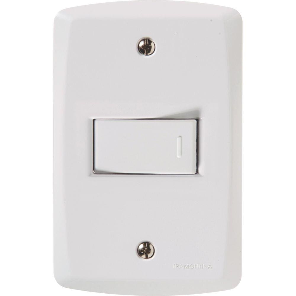 Conjunto 4x2 com 1 Interruptor Simples 10 A 250 V Horizontal Tramontina Lux2 Branco Tramontina